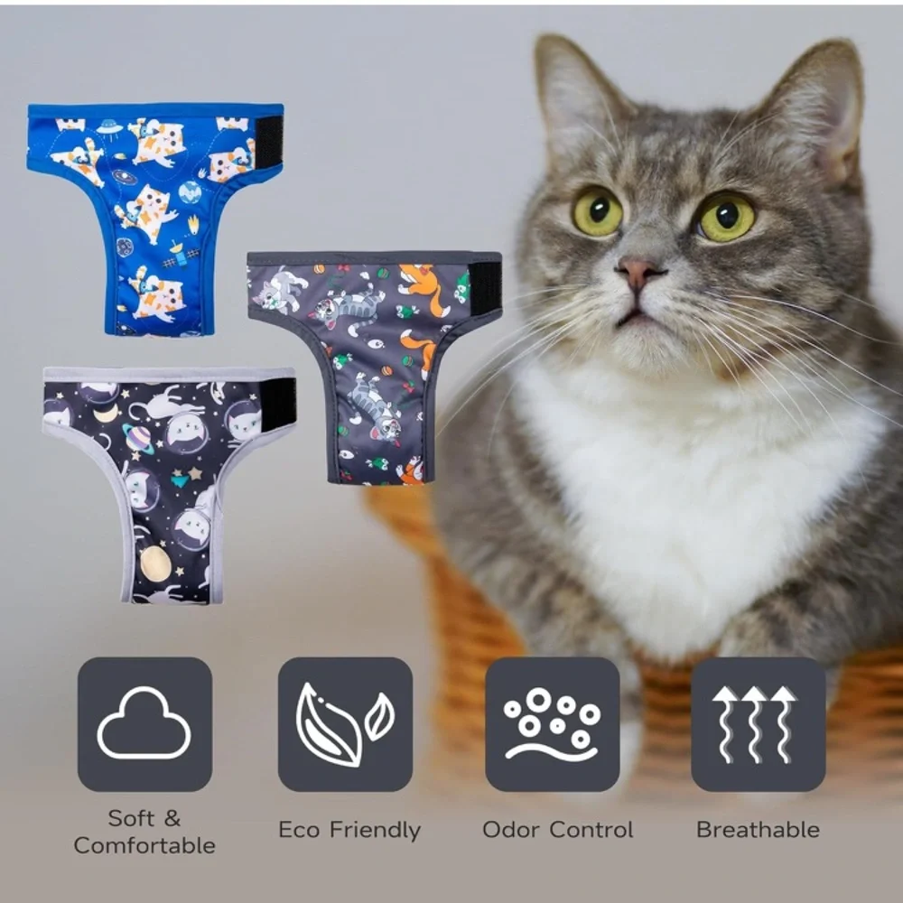 NEW Bundle Of 5 Reusable Cat Diapers